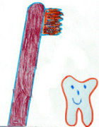 Cepillo de dientes y muela